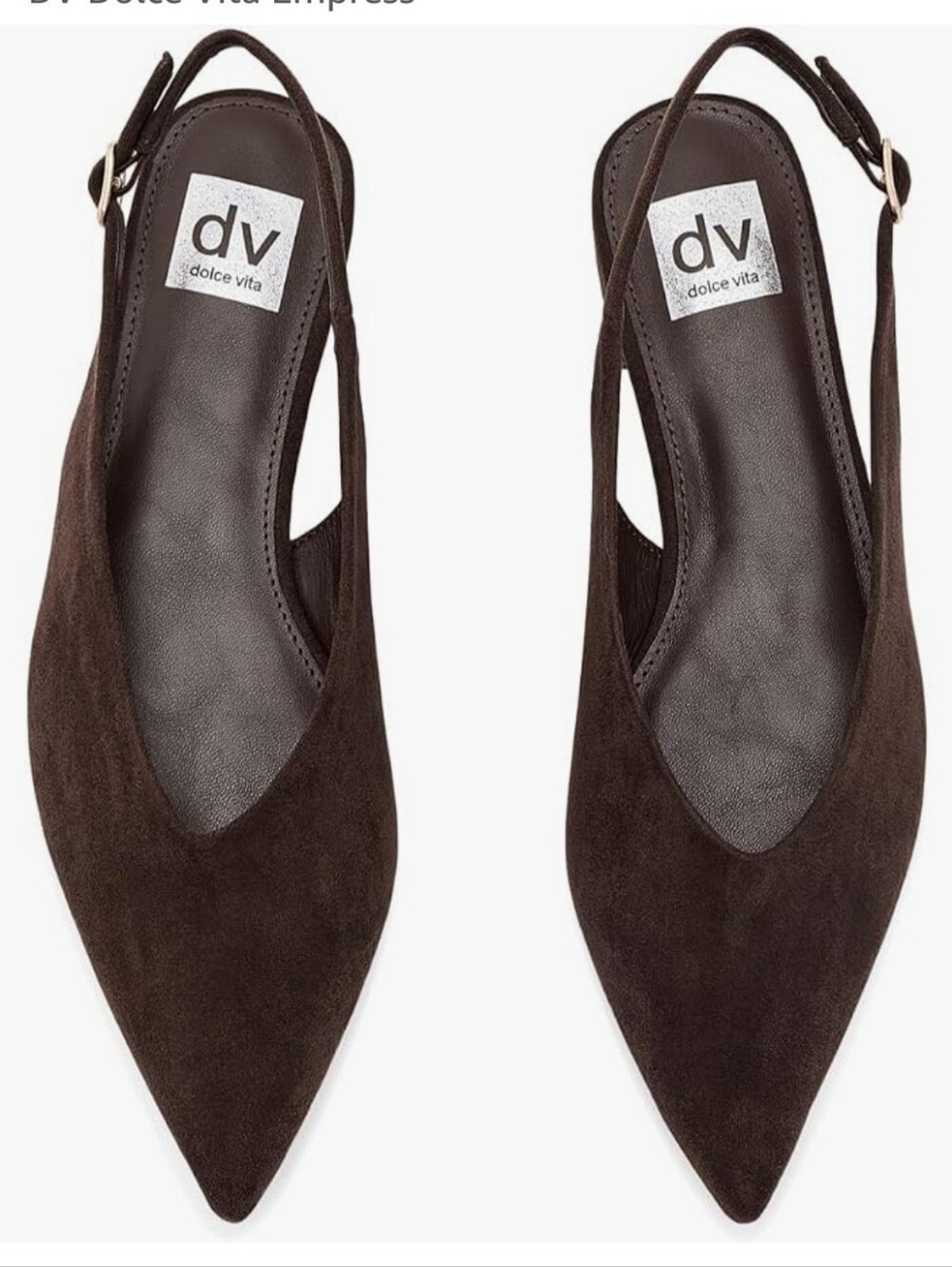 DV by Dolce Vita Dark Brown Pointed Slingback Flats
